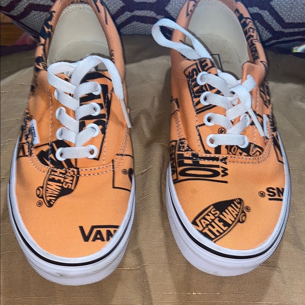 Vans Orange Skate Sneakers with Waffle Sole